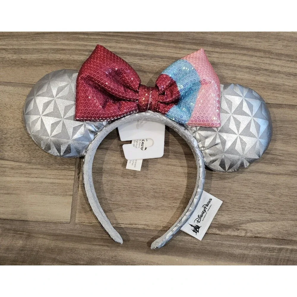 Disney Parks Epcot Spaceship Earth Bubble Gum Wall Minnie Mouse Ears Headband